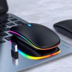 LED 2.4G Rechargeable Wireless Mouse Black